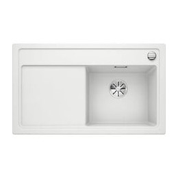 Blanco Zenar 45s - Evier - Silgranit - 1 Cuve - Egout A Gauche - Vidage Auto - Siphon Inclus - Planche A Decouper Bois - Blanc