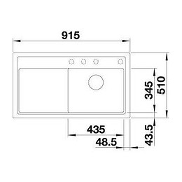 Blanco Zenar 5s - Evier - Silgranit - 1 Cuve - Egout A Gauche - Vidage Auto - Siphon Inclus - Planche A Decouper Bois - Anthrac