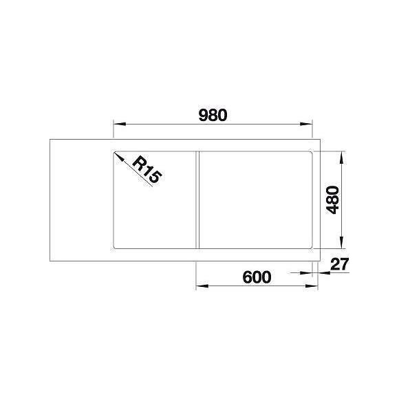 Blanco Lemis Xl 6s-if - Evier - Inox Brosse - 1 Grande Cuve - Egouttoir Reversible - Vidage Auto - A Encastrer A Fleur De Plan