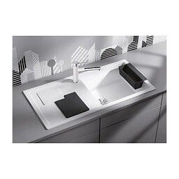 Blanco Sity Xl 6s - Evier - Silgranit - Blanc - 1 Cuve Xl - Egout A Gauche - Vidage Manuel - Siphon - Planche Et Bac Polymere G