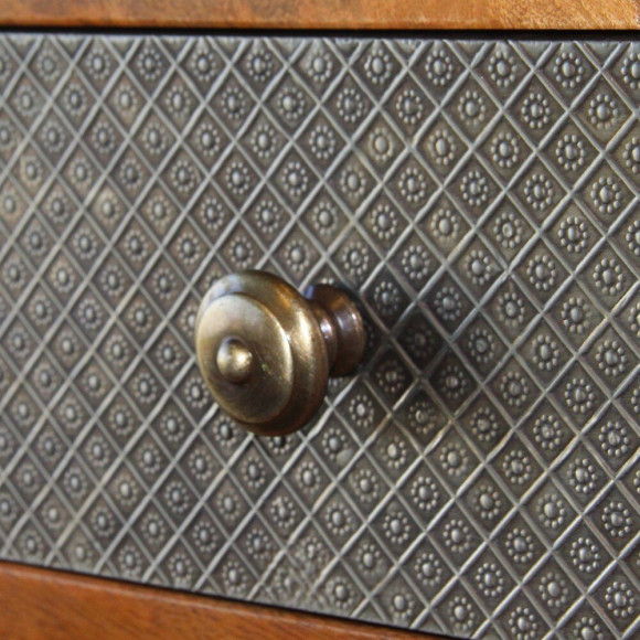 Bouton De Meuble Rustique Vieil Or Zamak H.30 X L.30 X P.27 Mm