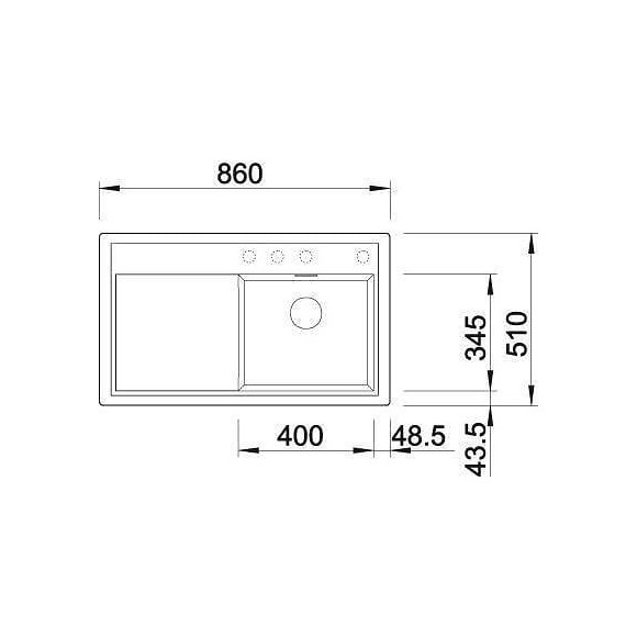 Blanco Zenar 45s - Evier - Silgranit - 1 Cuve - Egout A Gauche - Vidage Auto - Siphon Inclus - Planche A Decouper Bois - Blanc