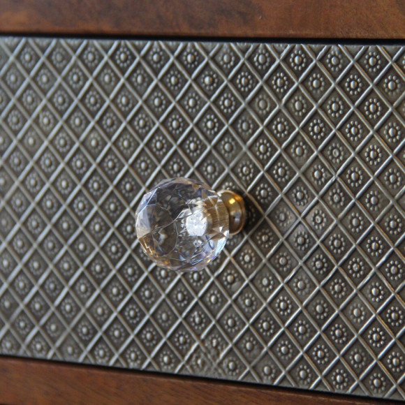 Bouton De Meuble, Plastique Nickelé Mat