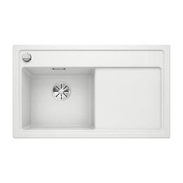 Blanco Zenar 45s - Evier - Silgranit - 1 Cuve - Egout A Droite - Vidage Auto - Siphon Inclus - Planche A Decouper Bois - Blanc