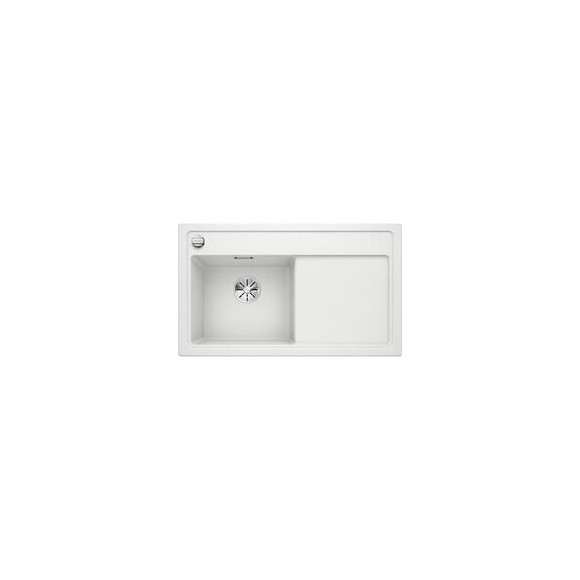 Blanco Zenar 45s - Evier - Silgranit - 1 Cuve - Egout A Droite - Vidage Auto - Siphon Inclus - Planche A Decouper Bois - Blanc