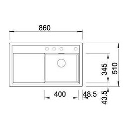 Blanco Zenar 45s - Evier - Silgranit - 1 Cuve - Egout A Droite - Vidage Auto - Siphon Inclus - Planche A Decouper Bois - Blanc