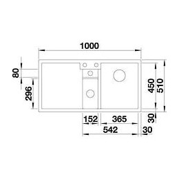 Blanco Collectis 6s - Evier - Silgranit - 1 Cuve 1/2 - Egout A Gauche - Vidage Auto - Sans Siph - Vide-sauce - Bac Tri - Blanc