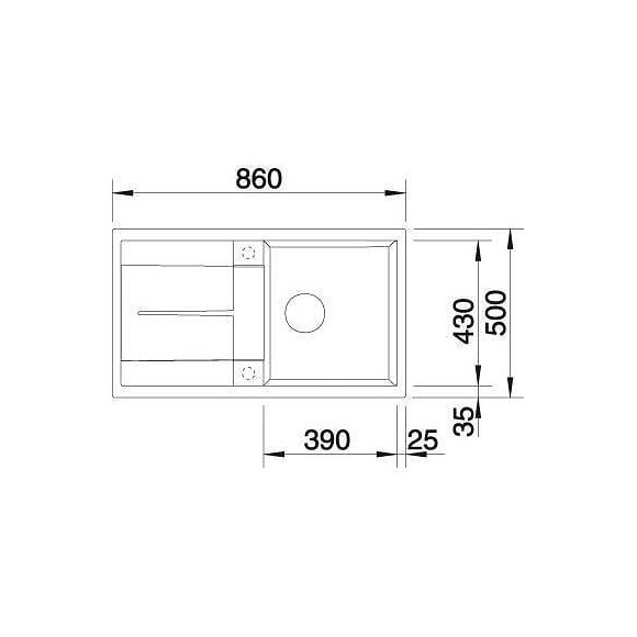 Blanco Metra 5s - Evier - Silgranit - 1 Cuve - Egouttoir Reversible - Vidage Auto - Siphon Inclus - Anthracite