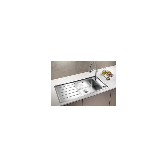 Blanco Andano Xl6s-if - Evier - Inox Satine - 1 Cuve - Egouttoir A Droite - Vidage Auto - Siphon Inclus - Cuvette Inox