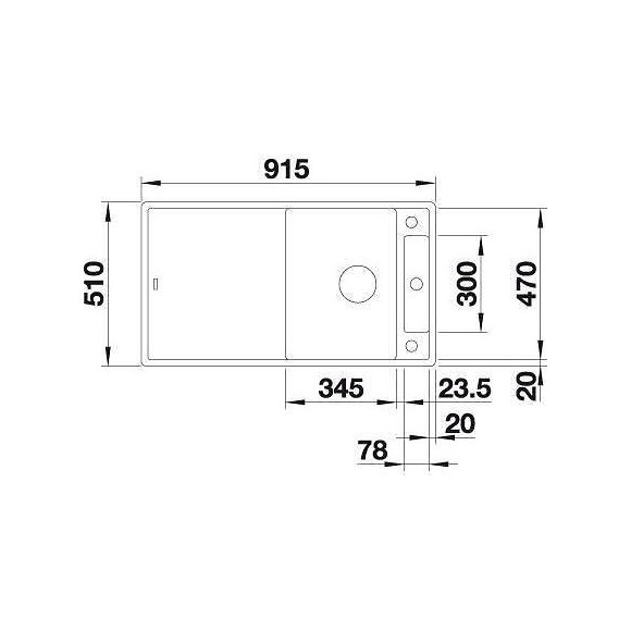 Blanco Axia Iii 5s - Silgranit - 1 Cuve 1/2 - Reversible - Vidage Auto - Siphon Inclus - Planche A Decouper En Verre - Blanc