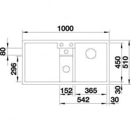 Blanco Collectis 6s - Evier - Silgranit - 1 Cuve 1/2 - Egout A Gauche - Vidage Auto - Sans Siph - Vide-sauce - Bac Tri - Grisro