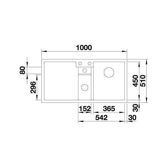 Blanco Collectis 6s - Evier - Silgranit - 1 Cuve 1/2 - Egout A Gauche - Vidage Auto - Sans Siph - Vide-sauce - Bac Tri - Grisro