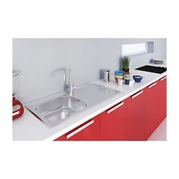 Ewi Evier Cuisine A Encastrer 1 Grand Bac + 1 Egouttoir Quartz - Inox - 100 X 50 Cm