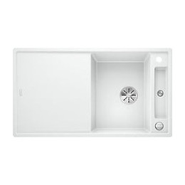 Blanco Axia Iii 5s - Silgranit - 1 Cuve 1/2 - Reversible - Vidage Auto - Siphon Inclus - Planche A Decouper En Verre - Blanc