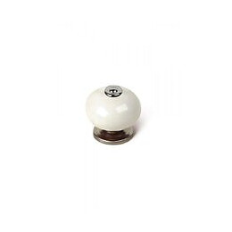 Lot De 4 Boutons De Meuble Boule Blanc Porcelaine H.38 X L.40 X P.40 Mm