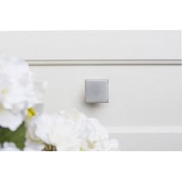 Bouton De Meuble Carré Argent Zamak H.28 X L.30 X P.30 Mm