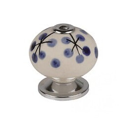 Bouton De Meuble Boule Bleu Porcelaine H.38 X L.40 X P.40 Mm