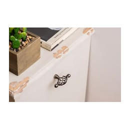 Bouton De Meuble Elliptique Argent Acier H.36 X L.62 X P.23 Mm