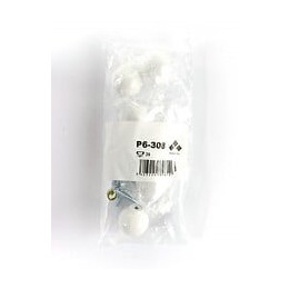 Lot De 6 Boutons De Meuble Boule Blanc Abs H.31 X P.28 Mm
