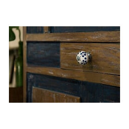 Bouton De Meuble Boule Bleu Porcelaine H.38 X L.40 X P.40 Mm