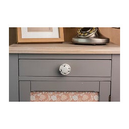 Bouton De Meuble Rond Porcelaine Creme Vieilli H.28 X L.44 X P.44 Mm