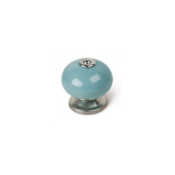 Bouton De Meuble Boule Bleu Porcelaine H.38 X L.40 X P.40 Mm