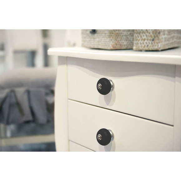 Bouton De Meuble Boule Noir Porcelaine H.38 X L.40 X P.40 Mm