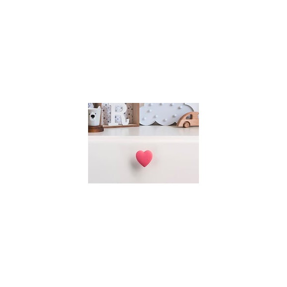 Bouton De Meuble Coeur Plastique Mat H.25 X L.41 X P.41 Mm