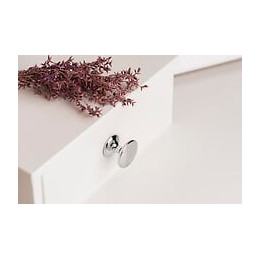 Lot De 4 Boutons De Meuble Rond Zamak Chromé H.27 X L.33 X P.33 Mm