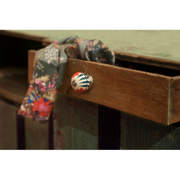 Bouton De Meuble Boule Multicouleur Porcelaine H.38 X L.40 X P.40 Mm