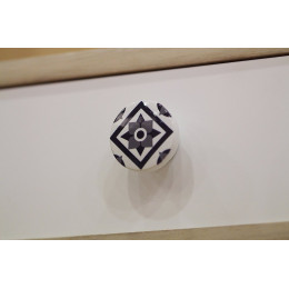 Bouton De Meuble Carreau De Ciment Gris Foncé Bois H.22 X L.39 X P.39 Mm