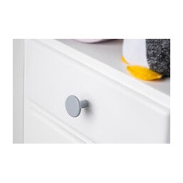 Lot De 6 Boutons De Meuble Rond Gris Plastique H.27 X L.33 X P.33 Mm