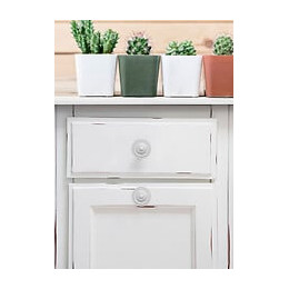 Bouton De Meuble Rond Blanc Zamak H.26 X L.35 X P.35 Mm