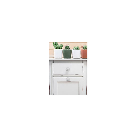 Bouton De Meuble Rond Blanc Zamak H.26 X L.35 X P.35 Mm