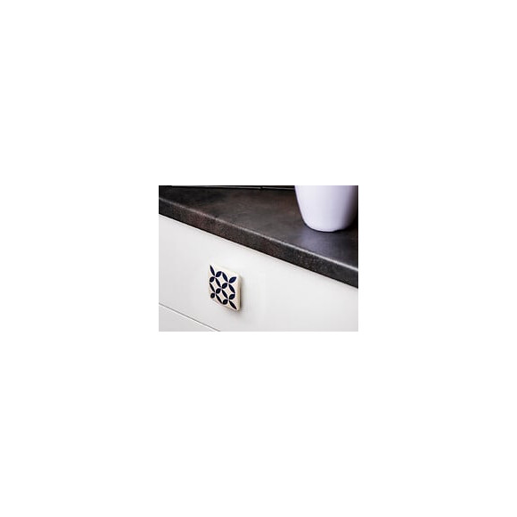 Bouton De Meuble Carreau De Ciment Gris Foncé Zamak H.20 X L.37 X P.37 Mm