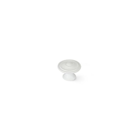 Bouton De Meuble Rond Blanc Zamak H.26 X L.35 X P.35 Mm