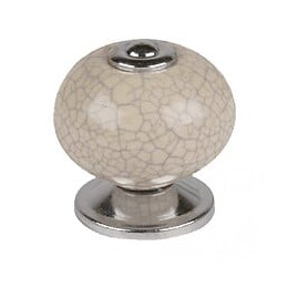 Bouton De Meuble Boule Beige Porcelaine H.38 X L.40 X P.40 Mm