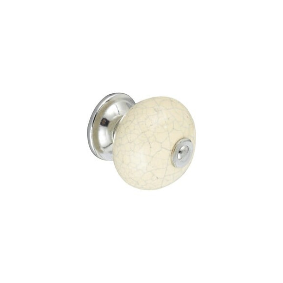 Bouton De Meuble Boule Beige Porcelaine H.38 X L.40 X P.40 Mm