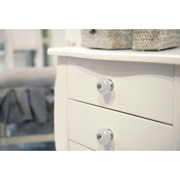 Bouton De Meuble Boule Blanc Porcelaine H.38 X L.40 X P.40 Mm