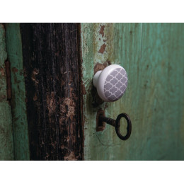 Bouton De Meuble Déco Gris Porcelaine H.31 X L.40 X P.40 Mm