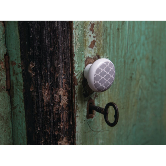 Bouton De Meuble Déco Gris Porcelaine H.31 X L.40 X P.40 Mm