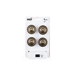 Lot De 4 Boutons De Meuble Rond Zamak Laitonné H.26 X L.35 X P.35 Mm