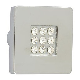 Bouton De Meuble Carré Argent Zamak H.23 X L.28 X P.28 Mm