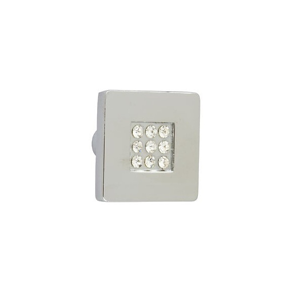 Bouton De Meuble Carré Argent Zamak H.23 X L.28 X P.28 Mm