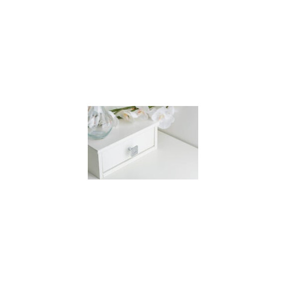 Bouton De Meuble Carré Argent Zamak H.23 X L.28 X P.28 Mm