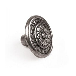 Bouton De Meuble Motif Argent Zamak H.22 X L.30 X P.30 Mm