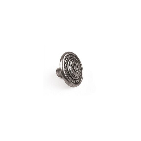 Bouton De Meuble Motif Argent Zamak H.22 X L.30 X P.30 Mm