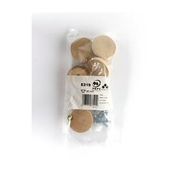 Lot De 6 Boutons De Meuble Rond Bois Brut H.22 X L.39 X P.39 Mm