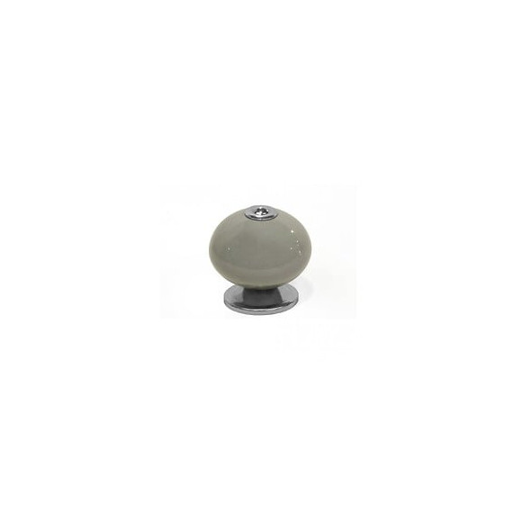 Bouton De Meuble Boule Gris Foncé Porcelaine H.38 X L.40 X P.40 Mm