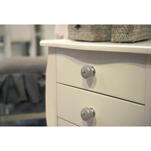 Bouton De Meuble Boule Gris Foncé Porcelaine H.38 X L.40 X P.40 Mm